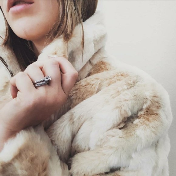 Kristen Blake Jackets & Blazers - Kristen Blake Cream Faux Fur Coat